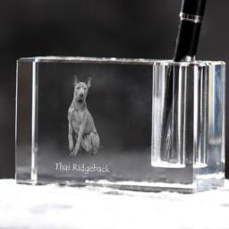 Thai Ridgeback, Crystal Pen Holder With Dog, Souvenir, Decoration, Limited Edition, Collection - thumbnail 2