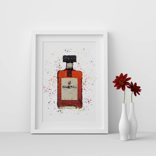 Disaronno Liqueur Bottle Watercolour Splash A3, A4, 10x8, 8x6, 5x7 & 4x6 Wall Art Prints