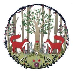 Fox Print - Art A4 Foxes Illustration Animal Collage Wall Lovers Woodland Folk - thumbnail 2