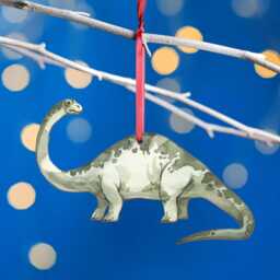 Wooden Brontosaurus Dinosaur Christmas Tree Decoration, Birch Plywood Lover Gift, Keepsake