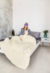 Super Chunky Knit Blanket, 3 Inches Stitch , Knitted Blanket, Cozy Wool Blanket Throw, Knits