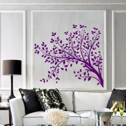 Wall Vinyl Decal Tree Branches With Leaves Nature Landscape Modern Art Home Decoration - #1053Dz - thumbnail 2