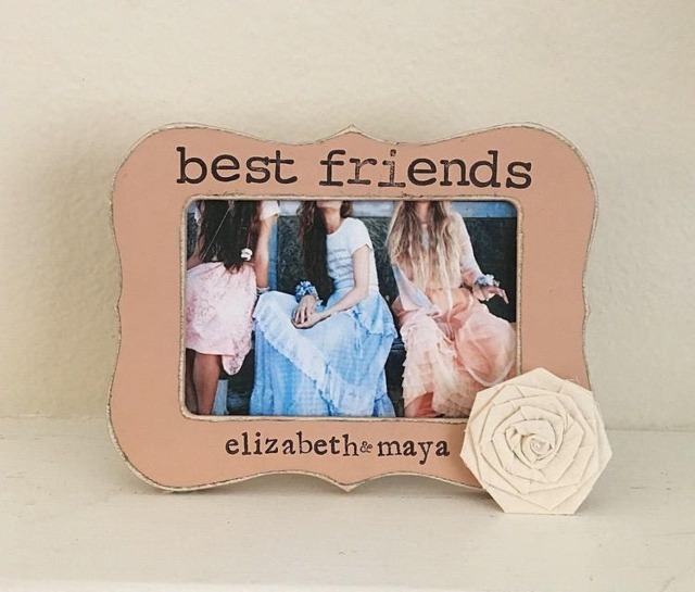 Best Friends Frame Picture Bff Gift Personalized Bohemian Decor Wedding - Flowers in December - image 1