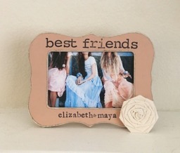 Best Friends Frame Picture Bff Gift Personalized Bohemian Decor Wedding - Flowers in December - thumbnail 1