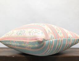 Reversible Southwest Stripes Pillow Cover, Pastel Blue Pink Turquoise, Handmade