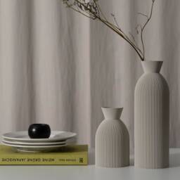 Vase G Sand Grey For Dried Flowers Minimalist Modern Vases 3D Printed Made Of Bioplastic - thumbnail 2