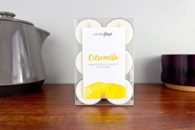 Citronella Soy Tealights Set Of Six Tealights, Citronella Candle, Summer Scented - image 1