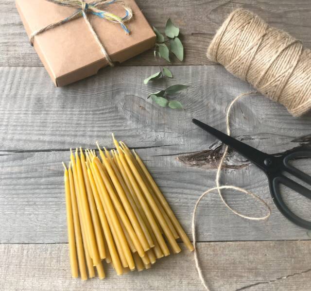 Birthday Candle Set Of 30/Hand-Dipping Thin 100% Natural Beeswax Candles/Classic Size Hand-Dipping Bees Wax Candles - image 1
