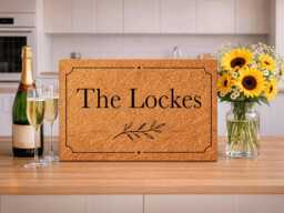Minimalist Surname Rectangle Frame - Personalised Family Name Coir Doormat - thumbnail 1