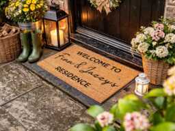 Welcome To Our Residence - Bespoke First Name Mat Elegant Entryway Sign - thumbnail 1