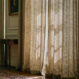 Heavy Linen Curtains, Window 1 Natural Curtain Panel With Tape For Rings, Drapes - thumbnail 3