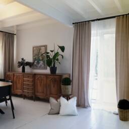 Heavy Linen Curtains, Window 1 Natural Curtain Panel With Tape For Rings, Drapes - thumbnail 3