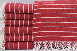 "Red Peshtemal, Hammam Towel, Sauna Towel, Pool Towel, Turkish Towel, 37""x70"