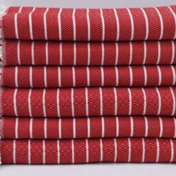 "Red Peshtemal, Hammam Towel, Sauna Towel, Pool Towel, Turkish Towel, 37""x70" - thumbnail 2