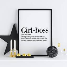 Girl Boss Inspirational Definition Print, Babe Wall Art Home Decor - thumbnail 3