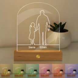 Personalized Gift For Dad, Custom Dad Gifts From Daughter, Personalised Led Night Light, Father's Day Gift, Birthday Gift - thumbnail 2