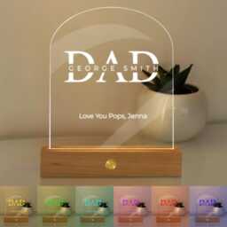 Personalized Gift For Dad, Custom Dad Gifts From Daughter, Personalised Led Night Light, Father's Day Gift, Birthday Gift - thumbnail 1