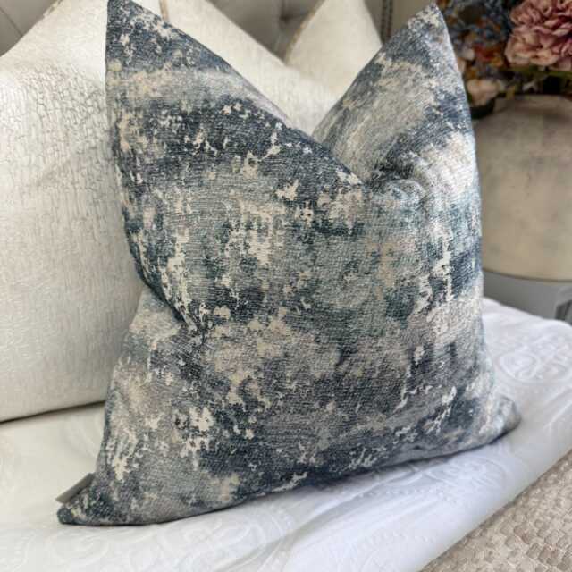 Alessia Blue Cushion Cover John Lewis Fabric Abstract Contemporary Design Double Sided Pillow Case Handmade in UK - image 1
