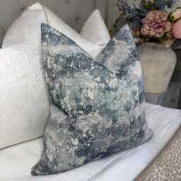 Alessia Blue Cushion Cover John Lewis Fabric Abstract Contemporary Design Double Sided Pillow Case Handmade in UK - thumbnail 4