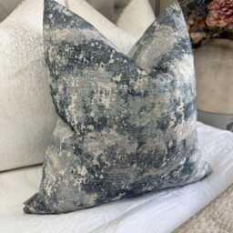 Alessia Blue Cushion Cover John Lewis Fabric Abstract Contemporary Design Double Sided Pillow Case Handmade in UK - thumbnail 1