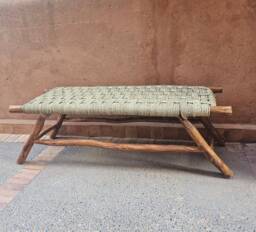 Moroccan Bench With Palm Leaf Cord