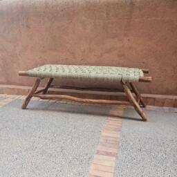 Moroccan Bench With Palm Leaf Cord - thumbnail 4