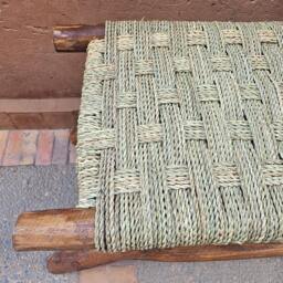 Moroccan Bench With Palm Leaf Cord - thumbnail 3