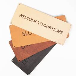 Custom Leather Wall Sign Quote Plaque, Mounted Decor - thumbnail 3