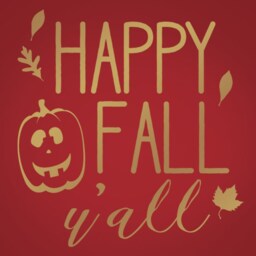 Happy Fall Y'all Vinyl Decal, Autumn Wall Decor, Holiday Window Halloween Thanksgiving Pumpkin Decal - thumbnail 2