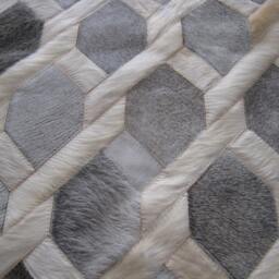 Cowhide Patchwork Rug Raw Leather Argentina - Free Shipping Model Link Mix Of Whites & Light Medium Grey, 6' X 8' - thumbnail 4