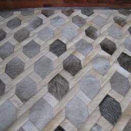 Cowhide Patchwork Rug Raw Leather Argentina - Free Shipping Model Link Mix Of Whites & Light Medium Grey, 6' X 8' - thumbnail 2