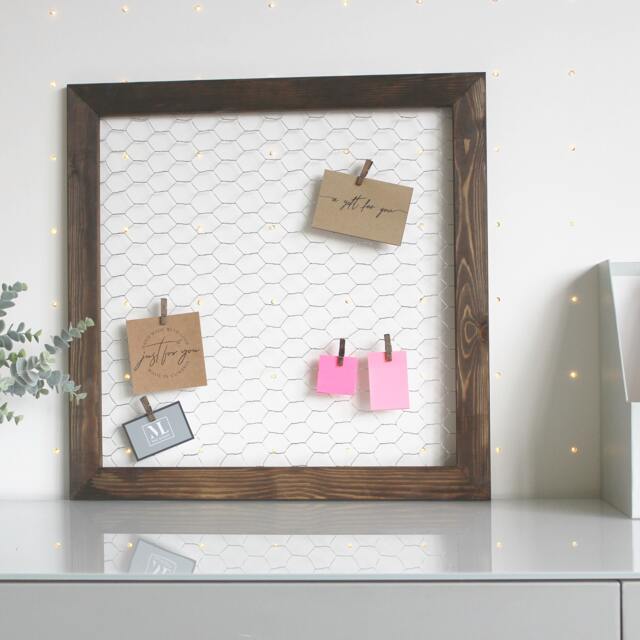 French Style Rustic Wire Memo Board, Peg Organiser, Kids Playroom, Craft Room - image 1