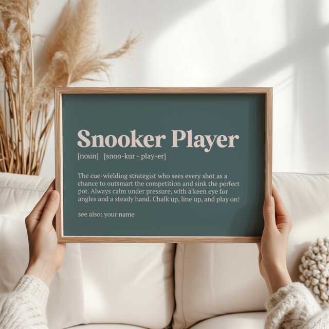 Personalised Snooker Player Definition Print - Custom Gift For Fans - Game Room Wall Art, Airbnb Decor Poster - image 1