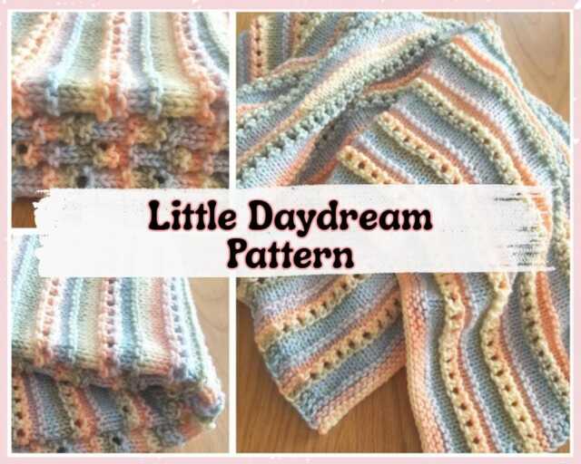 Little Daydream Chunky Knit Baby Blanket Pattern - Beginner Pastel Stripe - PDF Pattern - image 1