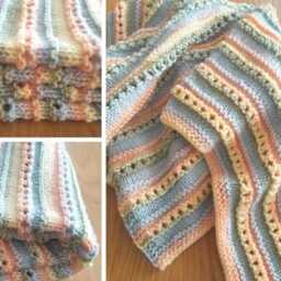 Little Daydream Chunky Knit Baby Blanket Pattern - Beginner Pastel Stripe - PDF Pattern - thumbnail 4