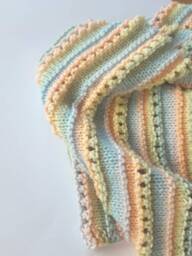 Little Daydream Chunky Knit Baby Blanket Pattern - Beginner Pastel Stripe - PDF Pattern - thumbnail 2