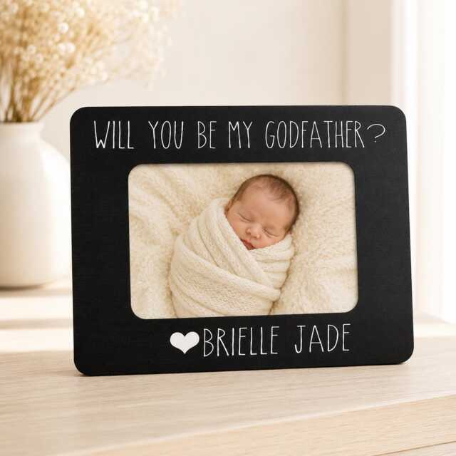 Will You Be My Godfather Frame Proposal Gift Personalized Baby Picture Baptism For Idea - image 1