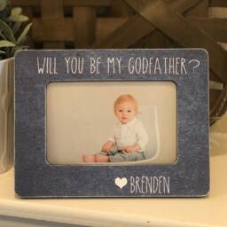 Will You Be My Godfather Frame Proposal Gift Personalized Baby Picture Baptism For Idea - thumbnail 2