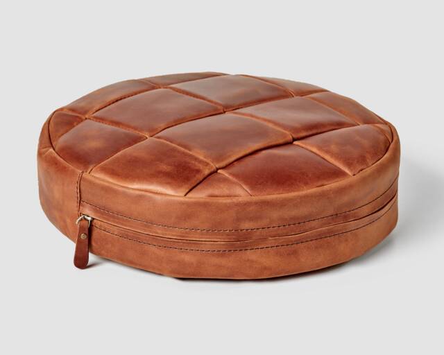 Round Leather Chair Pad/Seat Cushion Leather Custom Size Cushion Office Cushions Home - image 1