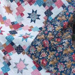 star Quilt, Patchwork Lap Quilt Or Throw, 72 X 84 - thumbnail 3