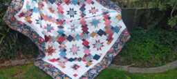star Quilt, Patchwork Lap Quilt Or Throw, 72 X 84
