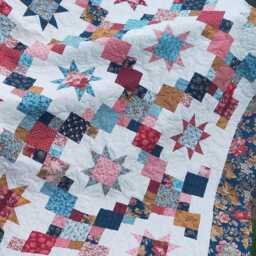star Quilt, Patchwork Lap Quilt Or Throw, 72 X 84 - thumbnail 2