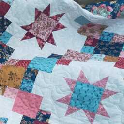 star Quilt, Patchwork Lap Quilt Or Throw, 72 X 84 - thumbnail 4