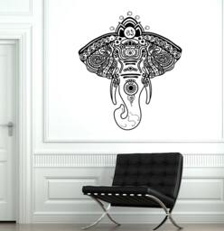 Wall Vinyl Elephant African Animals Ornament Mural Decal 1751Dz - thumbnail 1