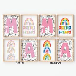 Sisters Print Set - Personalised Prints Sister Playroom Girls Bedroom Nursery Unframed - thumbnail 2