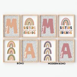 Sisters Print Set - Personalised Prints Sister Playroom Girls Bedroom Nursery Unframed - thumbnail 3