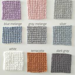 Handmade Linen Throw in Cinnamon Colour, Waffle Pattern Blanket, Bedspread, Coverlet, New Born Blanket - thumbnail 4
