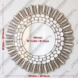 Large Silver Sunburst Mirror 30 - thumbnail 4