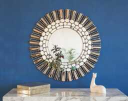 Large Silver Sunburst Mirror 30