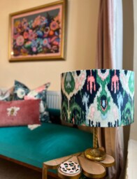 Lampshade in Linwood Bukhara Emerald Velvet - thumbnail 1